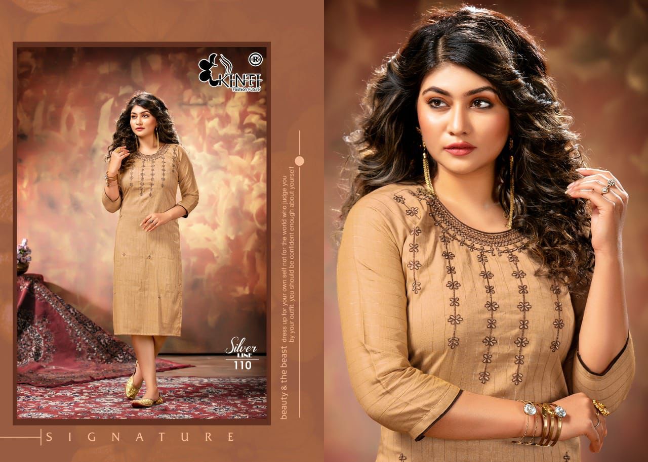 Kinti Silver Line Ethnic Wear Designer Fancy Embroidery Kurti Collection